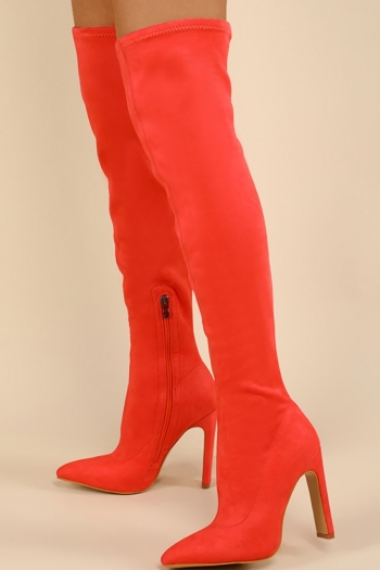 Winter new 3 colors side zip-up pointed over knee fashion high-heel boots(heel height:11cm,shaft height:53cm)