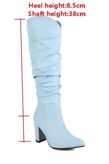 EUR44-EUR48 winter new 3 colors side zip-up pointed high-upper stylish high-heel boots(heel height:8.5cm,shaft height:38cm)