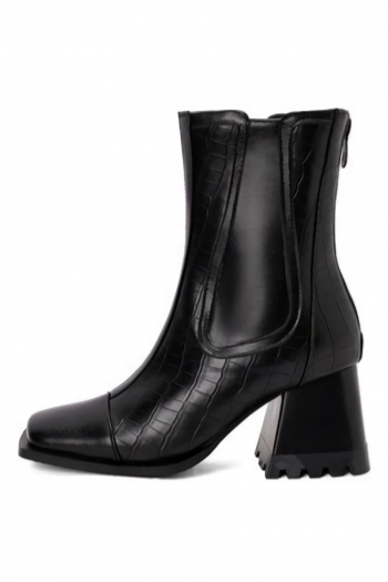 EUR34-EUR39 autumn & winter new 5 colors stone pattern zip-up stylish high-heel boots(heel height:7cm, shaft height:17cm)