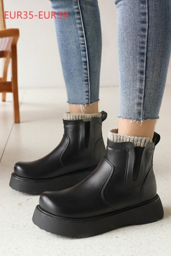 eur35-eur39 autumn & winter new two colors thick bottom stylish martin boots(front heel height:3cm, back heel height:5cm, shaft height:12cm)