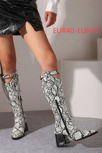 eur40-eur43 winter new snake pattern metal chain high-upper high-heel boots(heel height:7cm, shaft height:36cm)