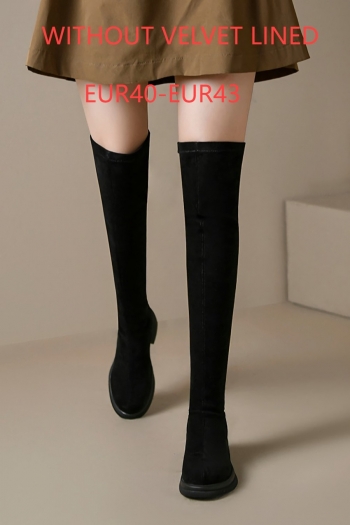 eur40-eur43 winter new solid color over knee suede stylish boots(without velvet lined, heel height:4.5cm, shaft height:55cm)