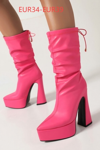 eur34-eur39 new 5 colors pointed stylish high-heel boots(with velvet lined)
