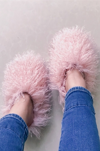 winter 14 colors faux wool stylish home warm flat slippers