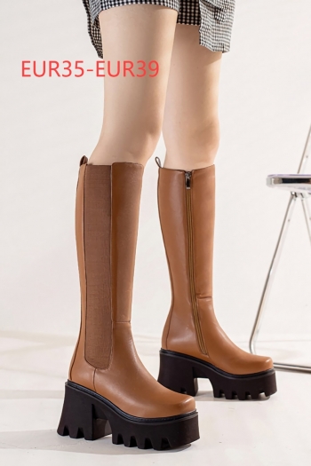eur35-eur39 new two colors thick bottom side zip-up fashion high-upper boots