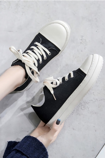 eur35-eur39 canvas fabric thick bottom stylish casual sneakers(heel height:3cm)