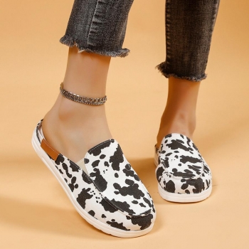 stylish cow printing outdoor all-match flat sneakers