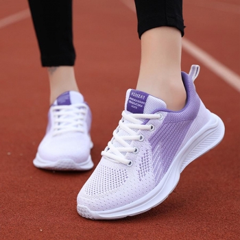stylish 3-colors simple lightweight breathable lace-up sneakers
