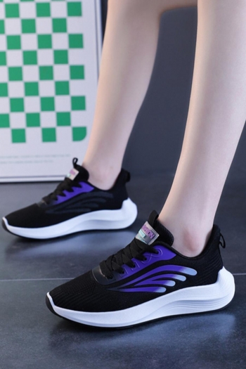 stylish 4-colors lace-up mesh breathable contrast color sneakers