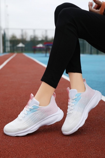 stylish lace-up gradient breathable shock absorbing sneakers