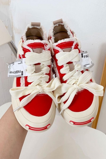 casual 4 colors thick bottom strappy canvas sneakers(heel height:3.5cm, no sock)