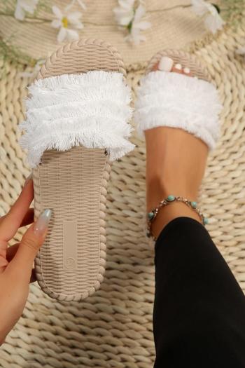 stylish bohemian peep toe flat slippers