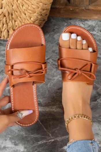 stylish peep toe pu fabric flat slippers