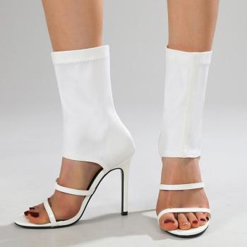 exquisite two colors peep toe high-heel sandals