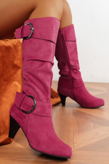 chic suede upper pure color high-heel boots