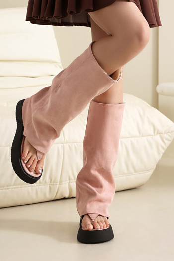 chic punk style 3 colors suede fabric thick bottoms boots sandals