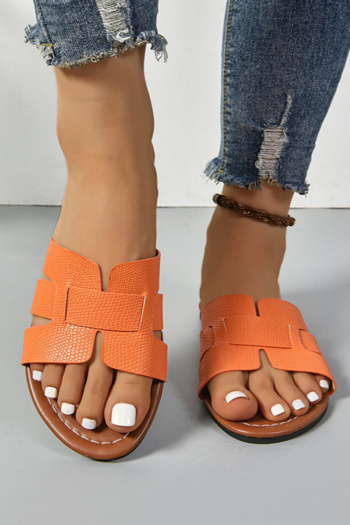 retro casual 7 colors pu leather peep toe flat slippers