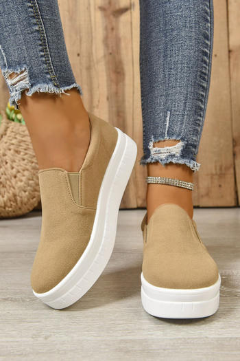 stylish comfortable suede upper thick bottoms one-step shoes