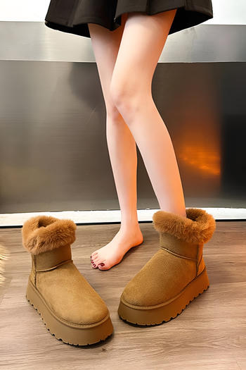 stylish 3 colors velvet thick bottom warm snow boots