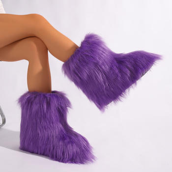 Winter new 8 colors solid color plush boots