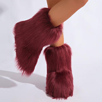 Winter new 8 colors solid color plush boots