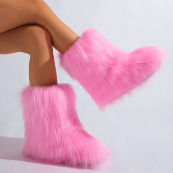 Winter new 6 colors solid color plush boots