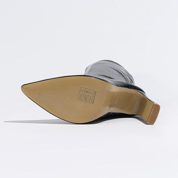 Chic pu leather 3 colors pointed toe chunky high-heel boots