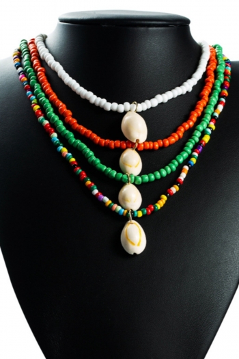 1 pc shell decor 4 colors fashionable beaded necklace