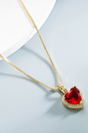 1 pc heart shape design rhinestone 5 colors fashionable necklace