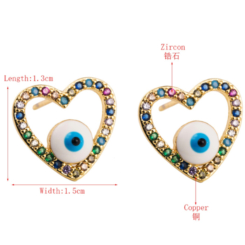 1 pair Heart shape design hollow out rhinestone fashion earrings