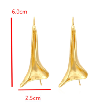 1 pair New style leaf-shape metallic simple fashionable earrings