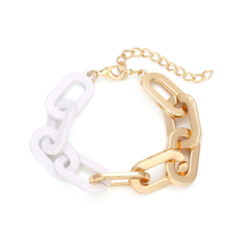 1 pc Gold & white simple metallic vintage fashionable bracelet