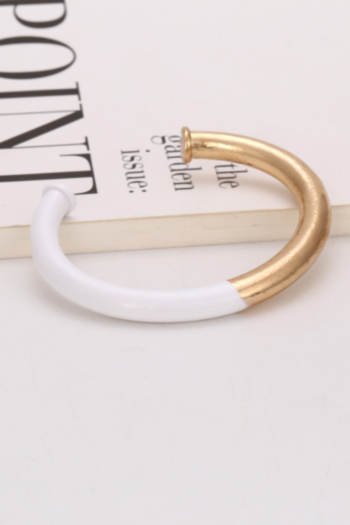 1 pc Gold & white simple metallic fashionable vintage cuff bracelet