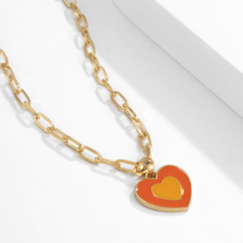 1 pc Heart shape new style simple vintage stylish necklace