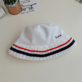1PC College style pleated Letter embroidery bucket hat 56-58CM