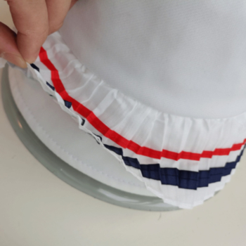 1PC College style pleated Letter embroidery bucket hat 56-58CM