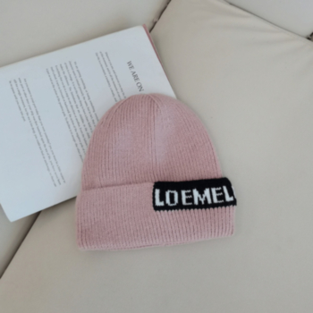 1PC winter warm wool letter embroidered knitted hat 56-58CM