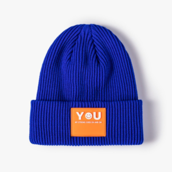 1 pc Ten color letter labeling keep warm knitted beanie 54-60cm