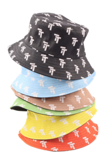 1 pc six color letter printing double sided bucket hat 56-58cm