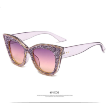 1 pc New style rhinestone decor plastic frame fashion simple sunglasses