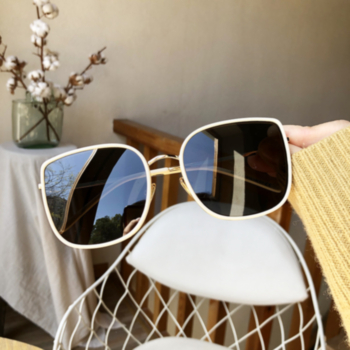 1 pc Metallic oversized frame new stylish simple sunglasses