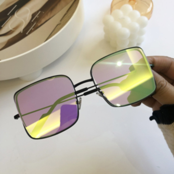 1 pc Double-layer black frame new style fashionable personalized simple sunglasses