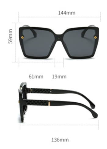 1 pc New style 3 colors oversized square frame simple fashionable sunglasses