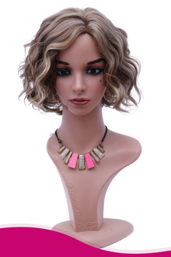 1 pc synthetic gradient curly short wig  (length:10 inch)