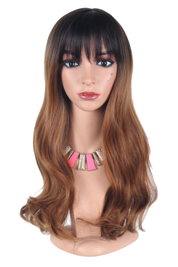 1 pc synthetic gradient brown stylish long curly wigs(length:22 inch)