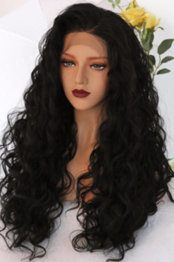 1 pc Synthetic front lace high quality long curly wig (Length:26 inch)