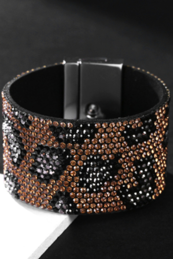 1 pc rhinestone leopard contrast color broadside bracelet (length:6cm)