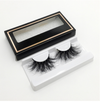 1 pair set real mink thick long false eyelashes (length:28mm)#3#