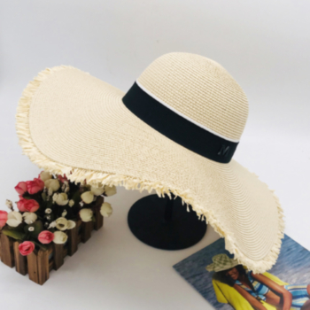 1 pc three color encrypted version of the big brimmed beach ajustable straw hat 55-58cm