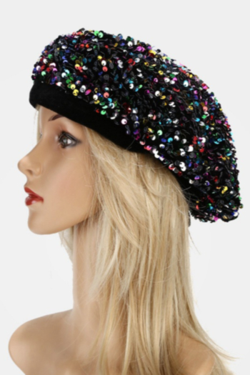 1pc seven color autumn and winter trendy street all-match sequin beret 56-58cm